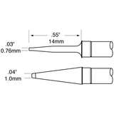Blade Tweezer Solder Tips, Precision Ceramic for MFR-HPT and MFR-H4-TW Handpieces, .04", 2 per Pack redirect to product page
